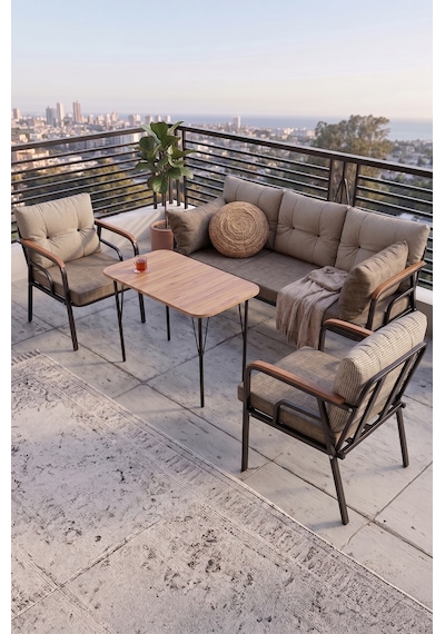 Canisa Ekon Serisi 1. Sınıf 3+1+1 Cappucino Bahçe Balkon Oturma Koltuk Takımı, Canisa Ekon Serisi 1. Sınıf 3+1+1 Cappucino Bahçe Balkon Oturma Koltuk Takımı,