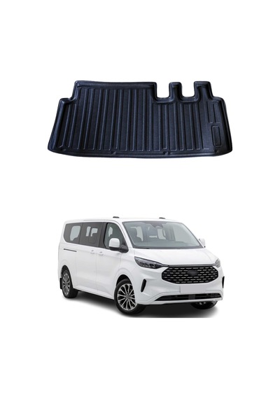 Ford Custom 8+1 2024+ Uyumlu Araca Özel Kauçuk Tpe Bagaj Havuzu Siyah