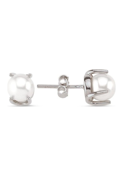 7,5 Mm Doğal İncili Küpe Beyaz Beyaz