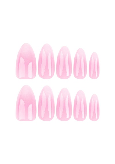 Pembe Ombre Badem Takma Tırnak Seti 24 Adet