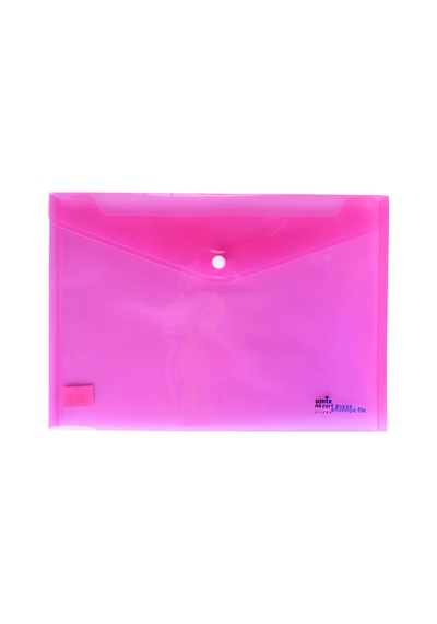 Çıtçıtlı Şeffaf Zarf Dosya Pembe Genel