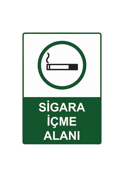 Sigara İçme Alanı İsg Uyarı Levhası Pvc A4 21x30 Cm