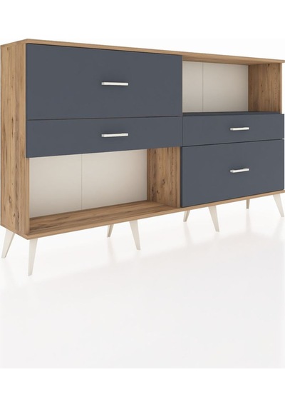 Arges Konsol Tek Raflı 4 Çekmeceli 176x30x99 Çam-antrasit Çam-antrasit Arges Konsol Tek Raflı 4 Çekmeceli 176x30x99 Çam-antrasit Çam-antrasit