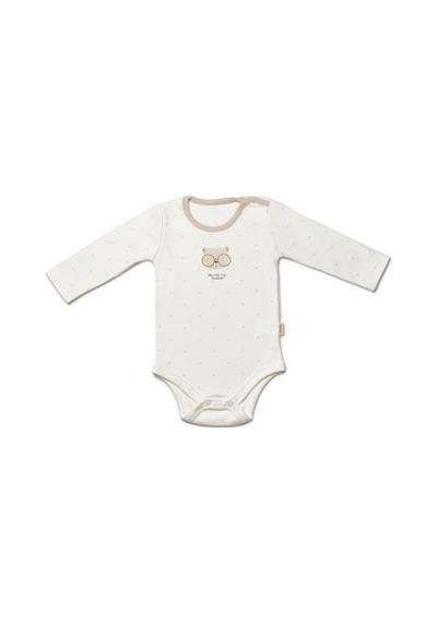 BabyCosy Organic Wear Bebek 3'lü Uzun Kollu Body %100 Organic Pamuk, Yenidoğan Serisi -csy8124 Ekru