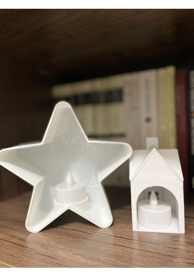 Xmas Star Işıklı Dekor Şık Ve Modern Yeni Yıl Tasarımı Led Mum Hediyeli Set