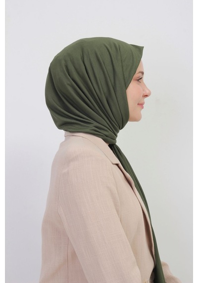 Manolyaşal İslamic Hijab Tesettür Penye Şal - 70 X 180 / Haki Haki