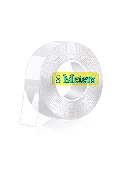 Deluxe Ultra Süper Güçlü Yüksek Mukavemetli Nano Teknolojili Çift Taraflı Şeffaf 3 Mt Bant Sku: Zeusb09bvlcvsm 0.05 M