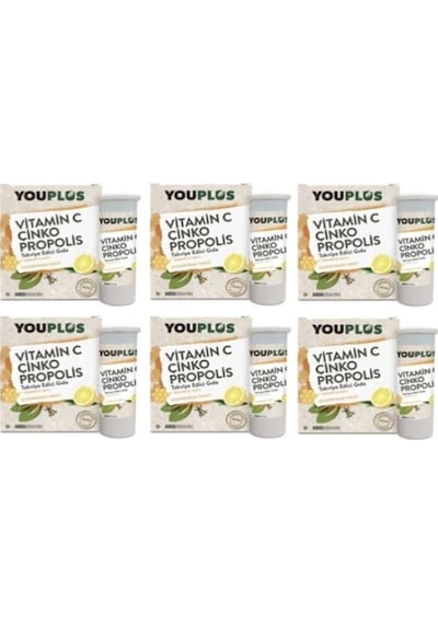Youplus Vitamin C Çinko Propolis 20 Efervesan Tablet x 6 Adet