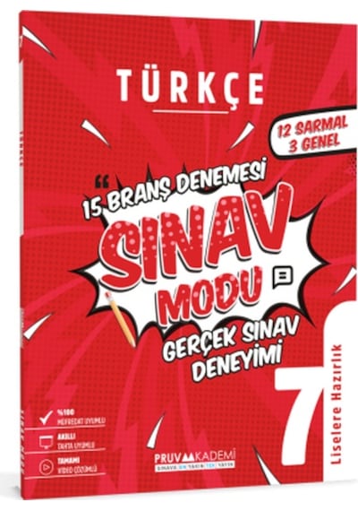 7. Sınıf Türkçe Sınav Modu 15 Deneme -  Pruva Akademi