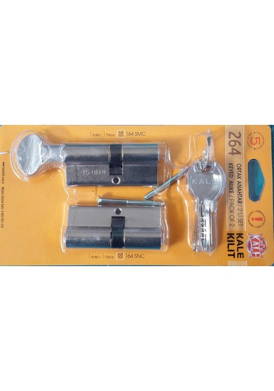 Ayrex 264 Ortak Anahtarlı 2'li Set Snc+smc Kilit Silindiri, Barel 68 Mm