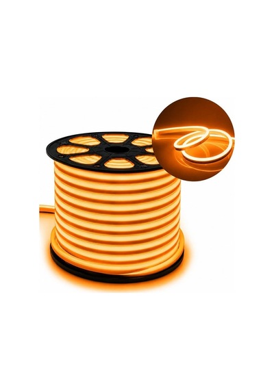 Pm-5294 Silikon Kaplama 12 Volt 100 Metre Oranj Turuncu Neon Led Şerit Aydınlatma Diğer
