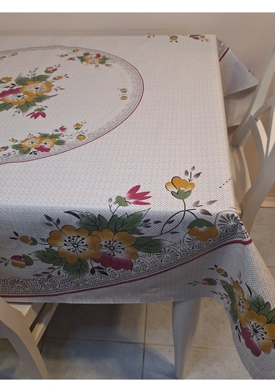 Dora Pano Elyaf Tabanlı Pvc Muşamba - Desenli Silinebilir 140 X 140 Hazır Masa Örtüsü Pembe