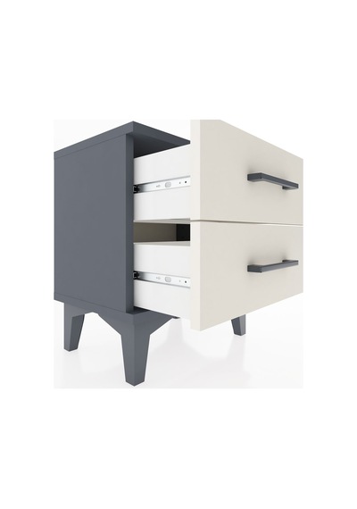 Arges Komodin 2 Çekmeceli 44x30x48 Antrasit-aytaşı Antrasit