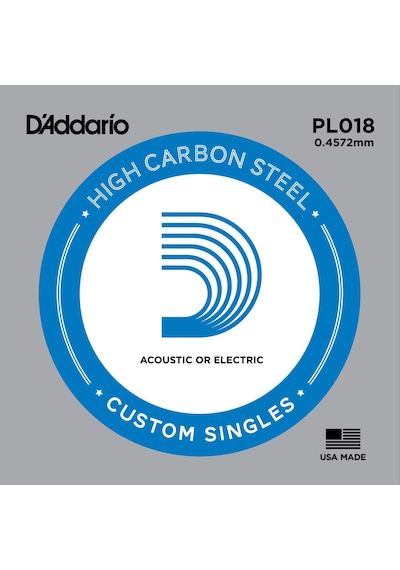 Daddario Pl018 Elektro & Akustik Tek Tel 0.018 İnç - Çelik