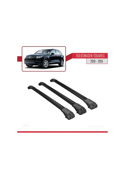 Volkswagen Touareg 2010-2015 Arası İle Uyumlu Ace-1 Ara Atkı Tavan Barı Siyah 3 Adet Bar