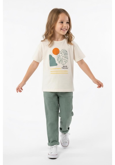 Miababy Oversize Baskılı Müslin Takım Çağla Yeşili