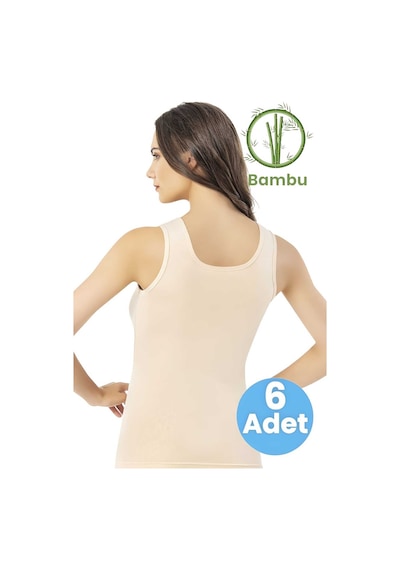 Tezzgelsin Kadın 6'lı Kalın Askılı Bambu Atlet Ten Rengi