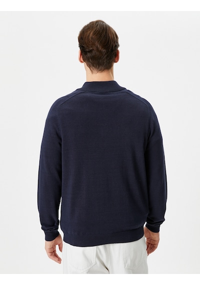 Koton Yarım Fermuarlı Kazak Slim Fit Dik Yaka Renk Bloklu Pamuklu Lacivert 4wam70107ht Lacivert Koton Yarım Fermuarlı Kazak Slim Fit Dik Yaka Renk Bloklu Pamuklu Lacivert 4wam70107ht Lacivert