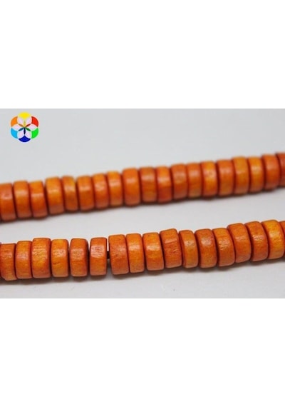 Bileklik Boy Ahşap Yarım Dizi Rondela Turuncu 18cm Uzunluğundadır Çok Renkli