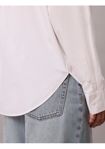 Calvin Klein Pamuklu Poplin Rahat Kesim Dokuma Kadın Beyaz Gömlek Lv047f147g-yaa Beyaz