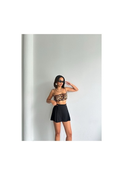 Verymoda Kemer Detaylı Şort Etek D2641 Siyah