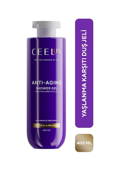 Ceelux Yaşlanma Karşıtı Duş Bakım Jeli Kolajen ve D-Panthenol Özlü 400 ML