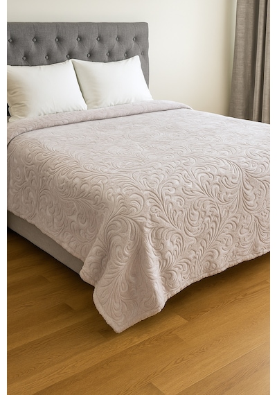 Super Soft Çift Kişilik Battaniye Taş 220x240 Cm %100 Polyester Bej