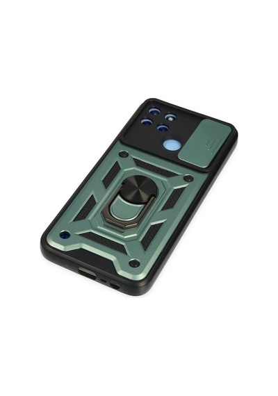 Cosmotex Newface Realme C25y Kılıf Pars Lens Yüzüklü Silikon - Yeşil