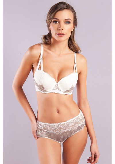 Moon Wear Gilda Big Size Plunge Bra, Ekru Konforlu Ve Şık Sütyen Çok Renkli