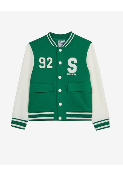 Skechers Comfort Knıt College Bomber Jacket Büyük Erkek Çocuk Haki Mont Sk2620136-1027