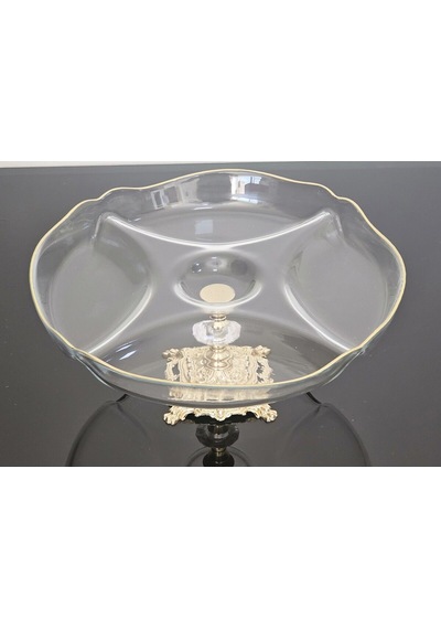 Atabey Home Bölmeli Servis Tabaği Döküm Ayakli Gold Detayli & Sunumluk & Kahvaltilik & Çerezlik 30cm
