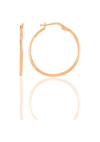 Söğütlü Silver Gümüş Rose 32 Mm Şarnel Halka Küpe Barcode Gold - Rose Gold - Rodyum