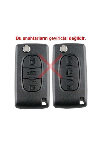 Citroen C4 B7 C3 Berlingo Uyumlu Kumanda Anahtar Kabı Oto Anahtarlık Logolu