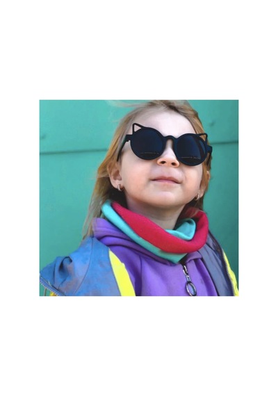 Dabify Siyah Kemik Çerçeve Kedi Tasarım Vintage Retro Unisex Çocuk Güneş Gözlüğü