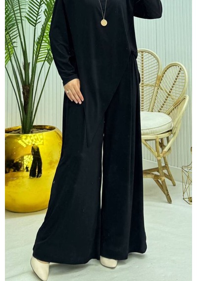 Neşeli Butik Kadın Candy Kumaş Asimetrik Kesim Tunik Pantolon İkili Tesettür Takım Nms072 Siyah Neşeli Butik Kadın Candy Kumaş Asimetrik Kesim Tunik Pantolon İkili Tesettür Takım Nms072 Siyah