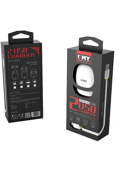 Emy My-228 2 Port 5v-2.4a Kafa - Mıcro Usb Kablolu
