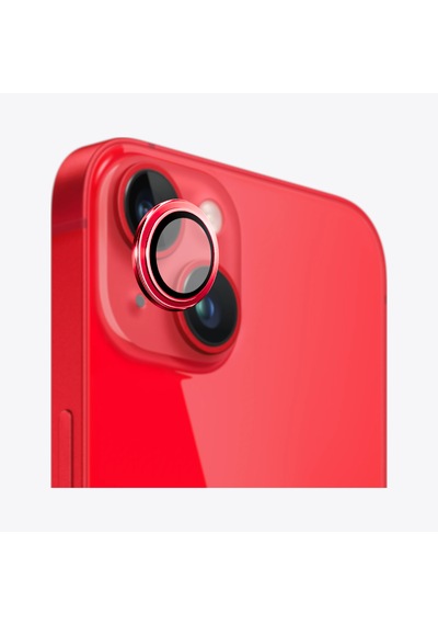 Safeus Safir Temperli Kamera Lens Koruyucu Apple Uyumlu iPhone 14 Plus Ve İle Kırmızı