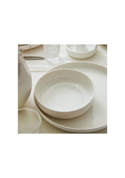 Bone Crest 24 Parça 6 Kişilik Yemek Takımı Sade Beyaz