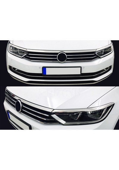 Vw Passat B8 Krom Far Üzeri Çıta Seti 3 Parça 2015 Üzeri Far Kaşı