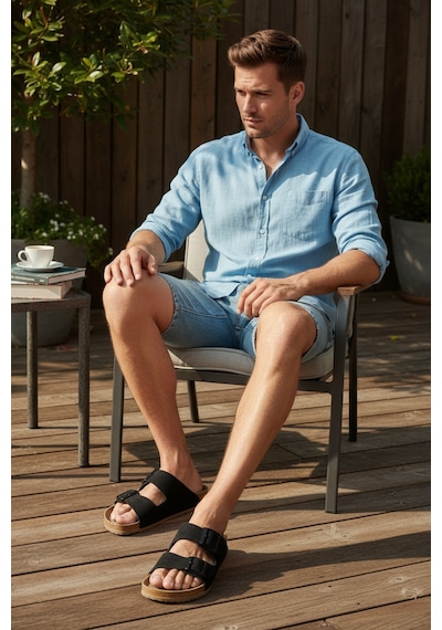 2236-look Life Unisex Çift Tokalı Ultra Hafif Havuz,plaj Ve Günlük Kullanıma Uygun Terlik Siyah