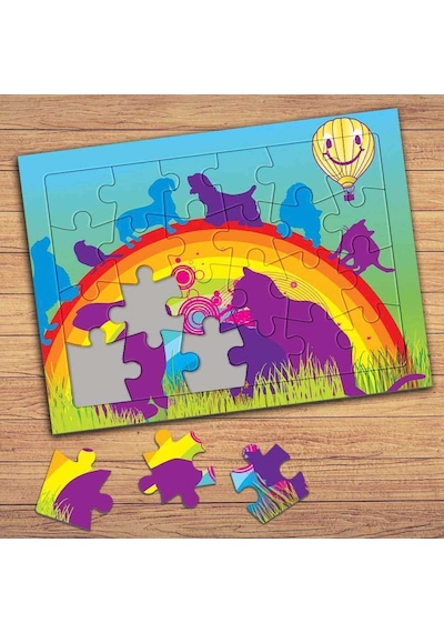 Rengarank Gökkuşağı Çocuklara Özel Puzzle Yapboz Tablo-41463