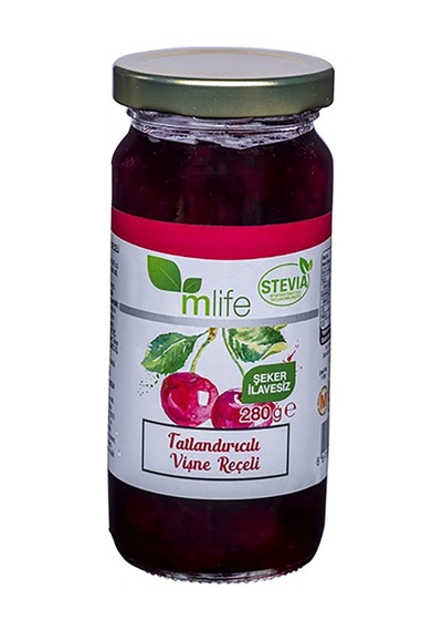 M Life Tatlandırıcılı Vişne Reçeli 280 G - 6 Adet Tarı