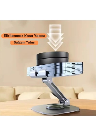 Masaüstü Alüminyum Telefon Tutucu, Katlanabilir Telefon Standı, Ergonomik Tasarım, Dayanıklı Sağlam Yapı, Evren