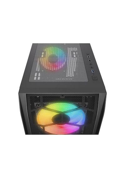 Rampage Hollow 650 W 80+ 4 x 12 CM ARGB Fan Temperli Camlı Mid Tower Oyuncu Kasası
