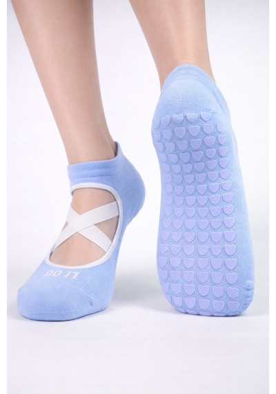 Carnaval Socks Mavi Renkli Pilates & Yoga Silikonlu Kazymaz Tabanlı Patik Çorap 2000386