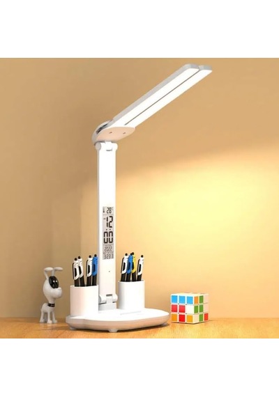 Katlanabilir Led Masa Lambası Dijital Ekranlı Saat Tarih Sıcaklık Göstergeli Usb 5v 1a 7w Dokunmatik Kontrollü Aya Genel