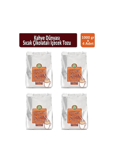 Kahve Dünyası Teneke Sıcak Çikolata 4 x 1 KG