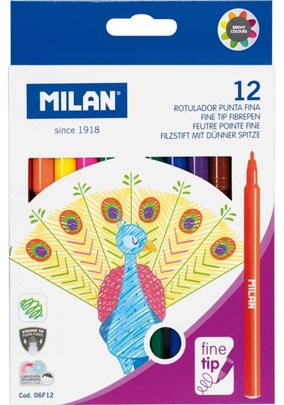 Mılan 06f12 Fıne Tip Keçeli Kalem - 12 Li
