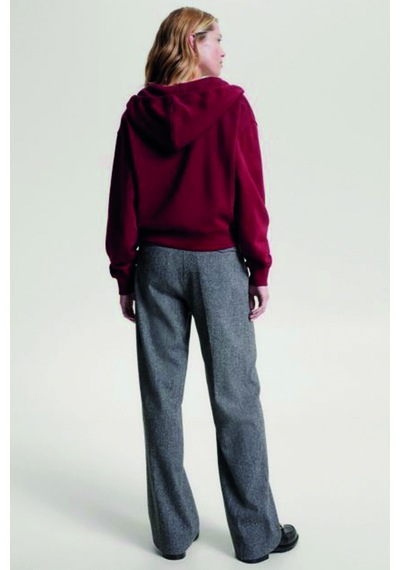 Tommy Hilfiger Fermuarlı Kapüşonlu Sweat Kırmızı
