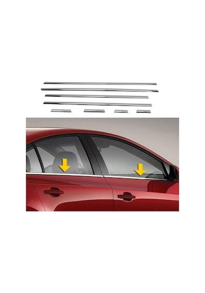 Fiat Linea Krom Cam Çıtası 2007 Sonrası 8 Parça